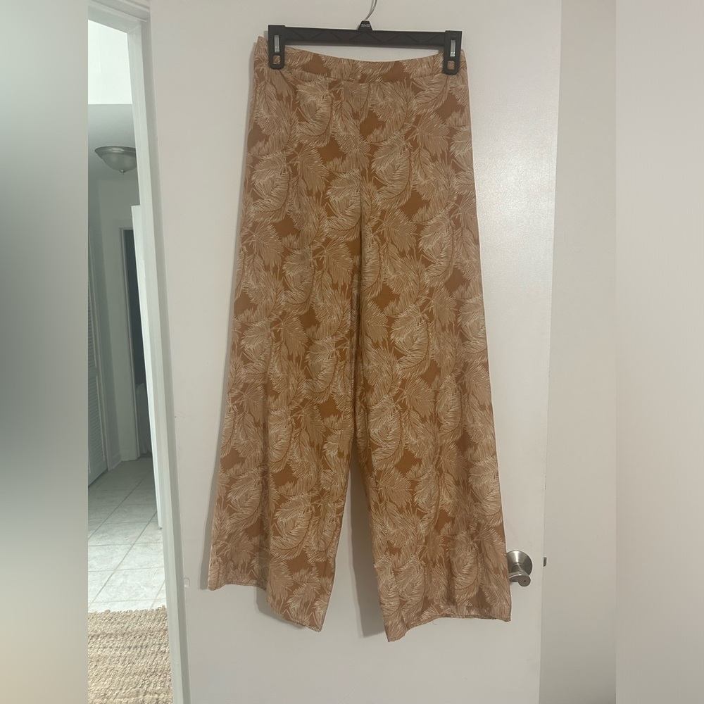 Orange palm tree oversized wide leg pants